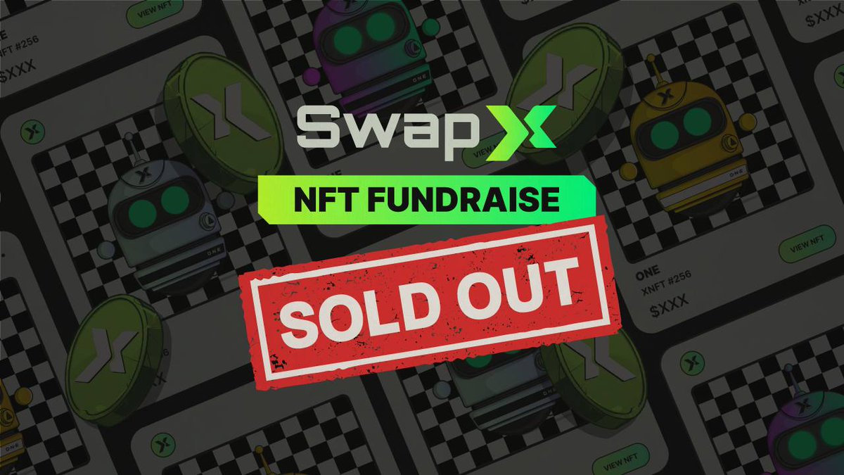 Wow, we are speechless! 

We're ecstatic to announce that the SwapX XNFT presale has completely sold out, raising a total of $1,596,000  (456 $ETH)  in under 2 hours! 

This sets the stage for an incredibly promising start for SwapX, and as early members, you will reap the