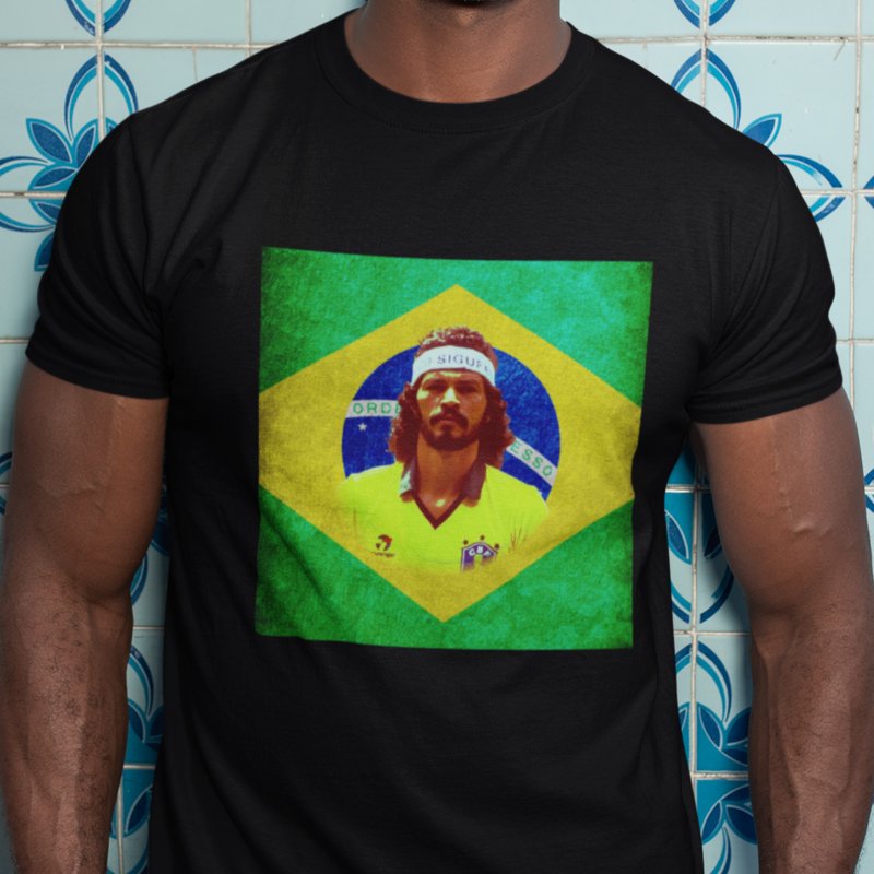 #Brazil #Socrates T-Shirt 🛒footballart-online.co.uk/details/p75434… ⚽