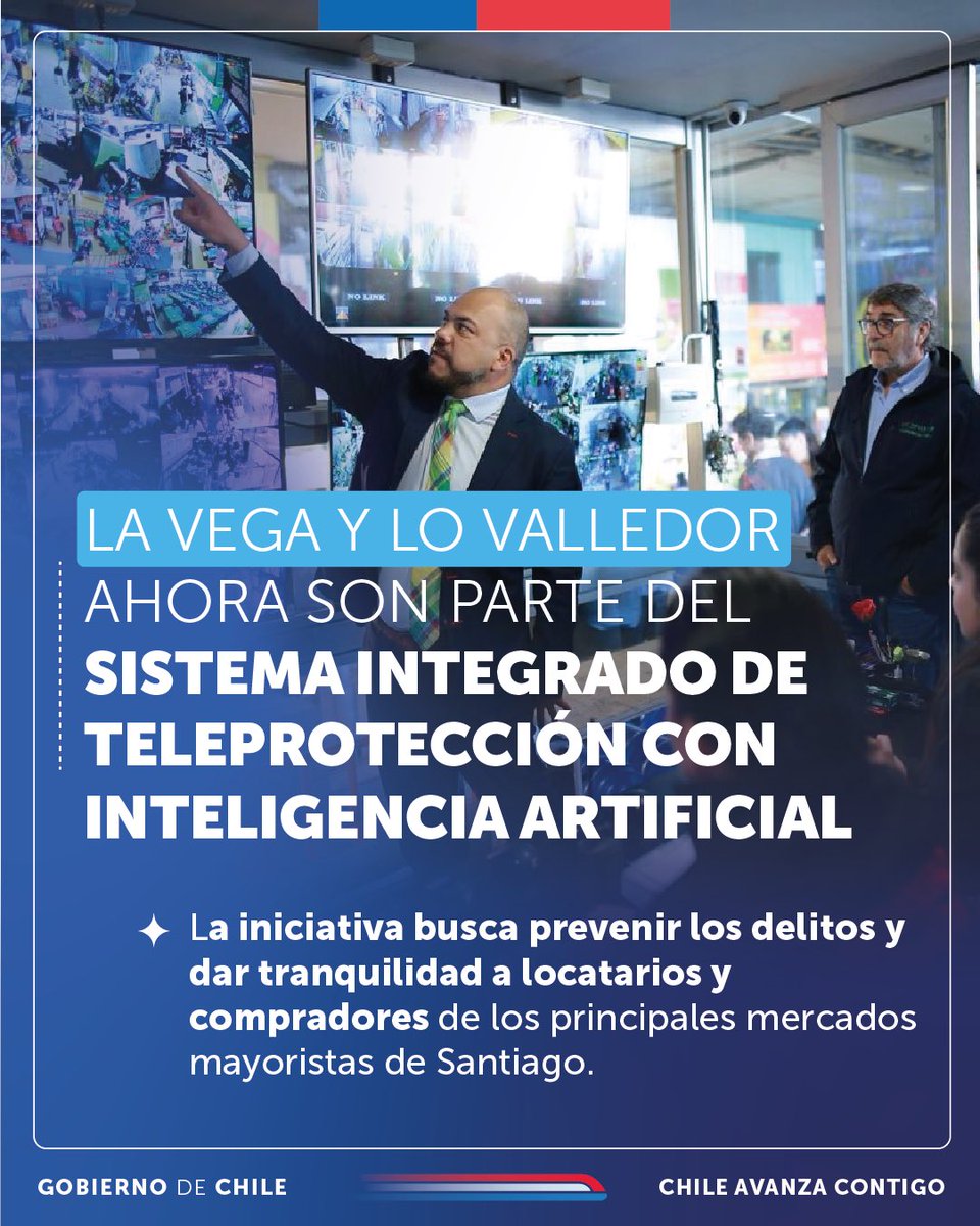 La incorporación a SITIA de las salas de monitoreos de cámaras de La Vega Central y Lo Valledor permitirán fortalecer los medios de prueba a las investigaciones que realiza el Ministerio Público y las policías y dar #MásSeguridad a quienes transitan a diario por estos espacios.