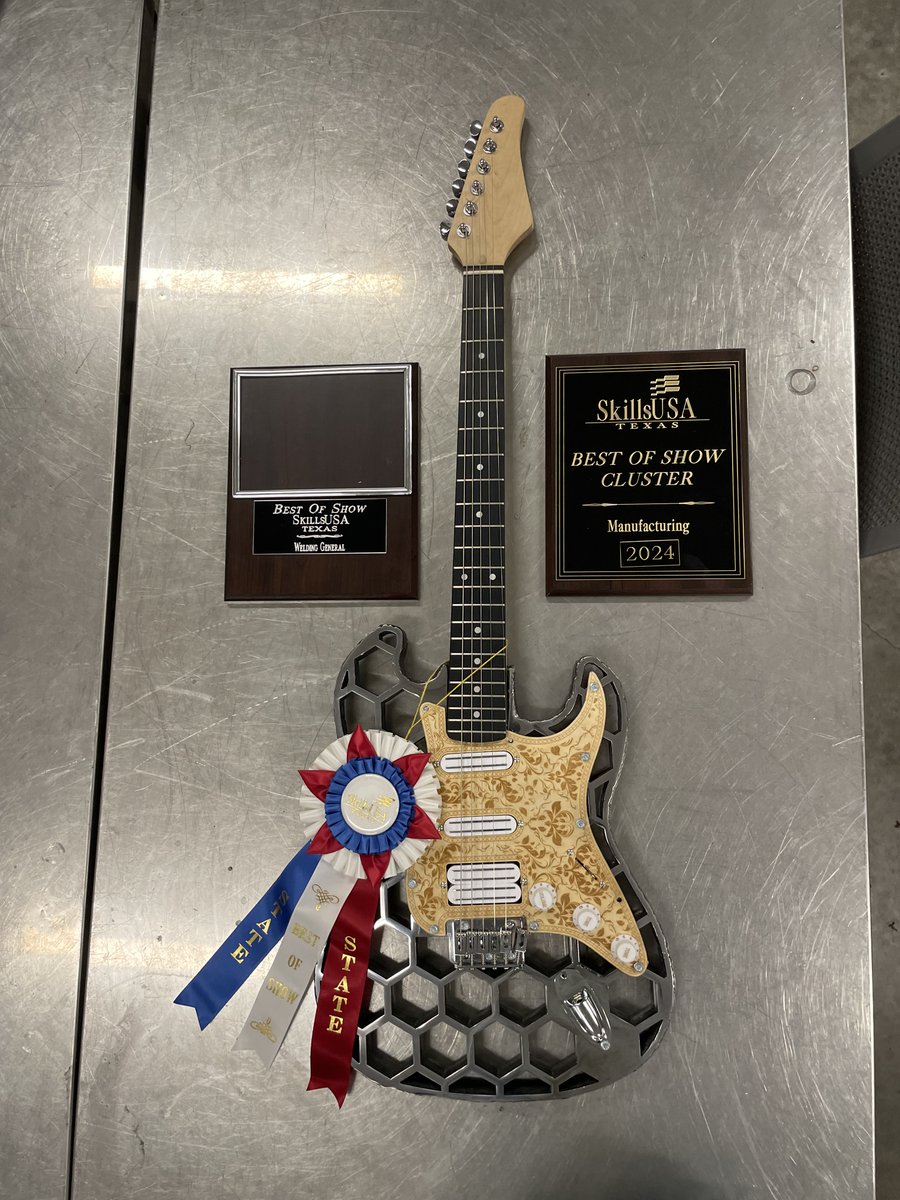 Congratulations to Siddie Hoffen whose project won Best in Show in the Welding & manufacturing cluster at the State @SkillsUSATX competition in Corpus Christi. We are proud of you and our instructor Mr. DePauw! Well DONE! @LewisvilleISD @lisdcte @GilbreathJustin @LISDWeld