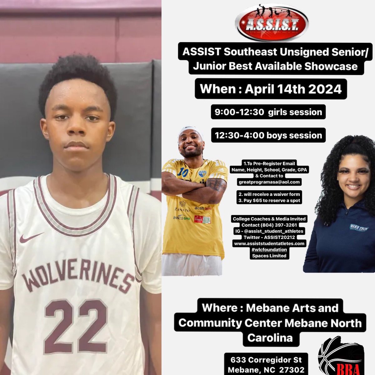 2024 6’2 combo  Syncere Burnette  @SyncereBurnette Wakefield HS will be participing in the ASSIST Southeast Best Available Showcase April14th 2024 in Mebane Center Mebane NC #wlcfoundation #assistsouthestbestavailableshowcase  @CoachQVA  @Cmk_KillaCam  @Collins__Sports