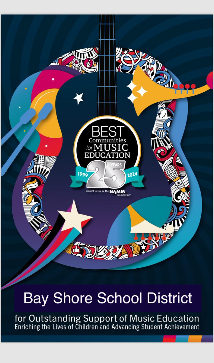 The Bay Shore School District has once again been named a Best Community for Music Education by the NAMM Foundation. #ItsAShoreThing