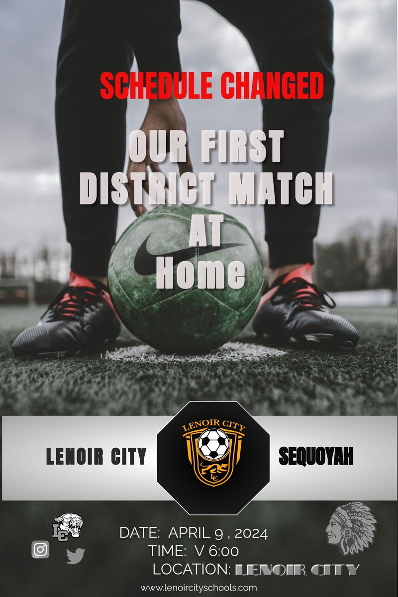 scoryc's tweet photo. SCHEDULE CHANGED @LchsBoys now is playing at home vs @SequoyahHS at 6:00 pm. WE ARE LC!! @Panthers_LCHS @NewsHeraldSport https://t.co/1ZNddQaHt7