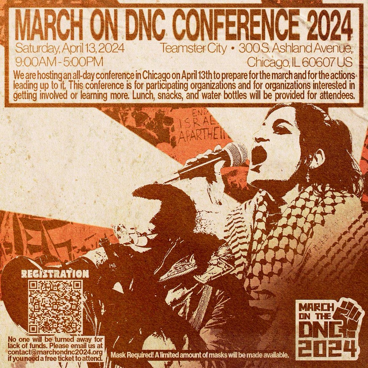 CHICAGO, MIDWEST & Beyond: As we prepare for the #MarchOnTheDNC2024 in August, USPCN, Chicago Coalition for Justice in Palestine, @CAARPRNow, @AntiWarChicago &many others invite you to this Saturday's all day conference to prepare for the #MarchOnTheDNC Registration link below🔽