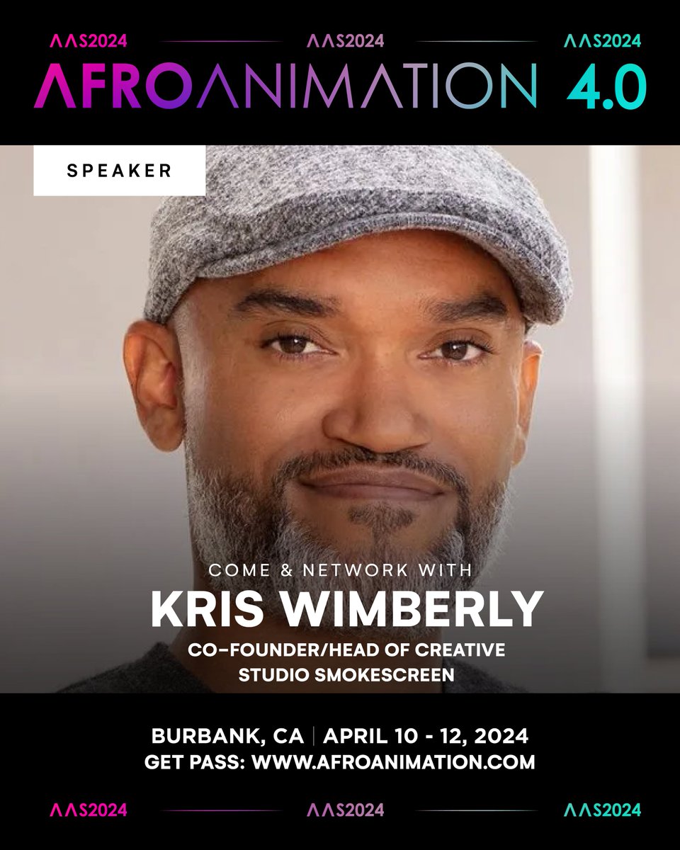 studiosmkscreen's tweet photo. Super excited to announce our very own Kris Wimberly will be speaking at @AfroAnimation1! If you're there, come say hello ๐! #AfroAnimation24 https://t.co/wfC4njdq5u
