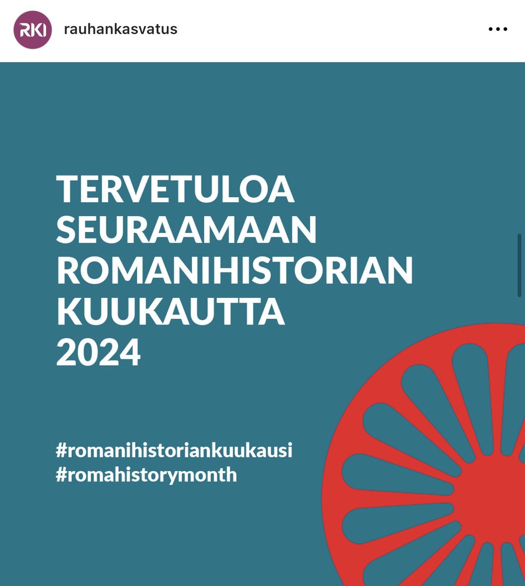 leif_hagert's tweet photo. Huhtikuu on #romanihistoriankuukausi.
Rauhankasvatusinstituutin Instagramissa ja Facebookissa julkaistaan joka päivä huhtikuun ajan aiheeseen liittyvää sisältöä.
Tervetuloa mukaan! https://t.co/QMDZPySu3n