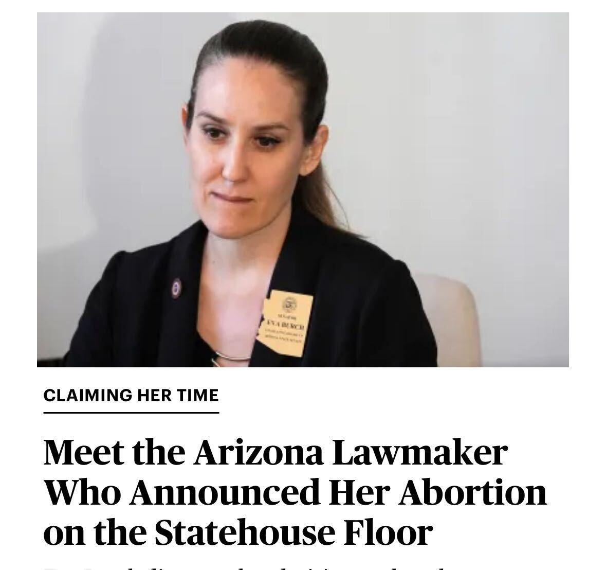 In an interview with Rolling Stone, Arizona State Senator Eva Burch discussed her experience, her decision to speak publicly on her decision, and the future of reproductive rights for Arizonans. 🔗 rollingstone.com/politics/polit…