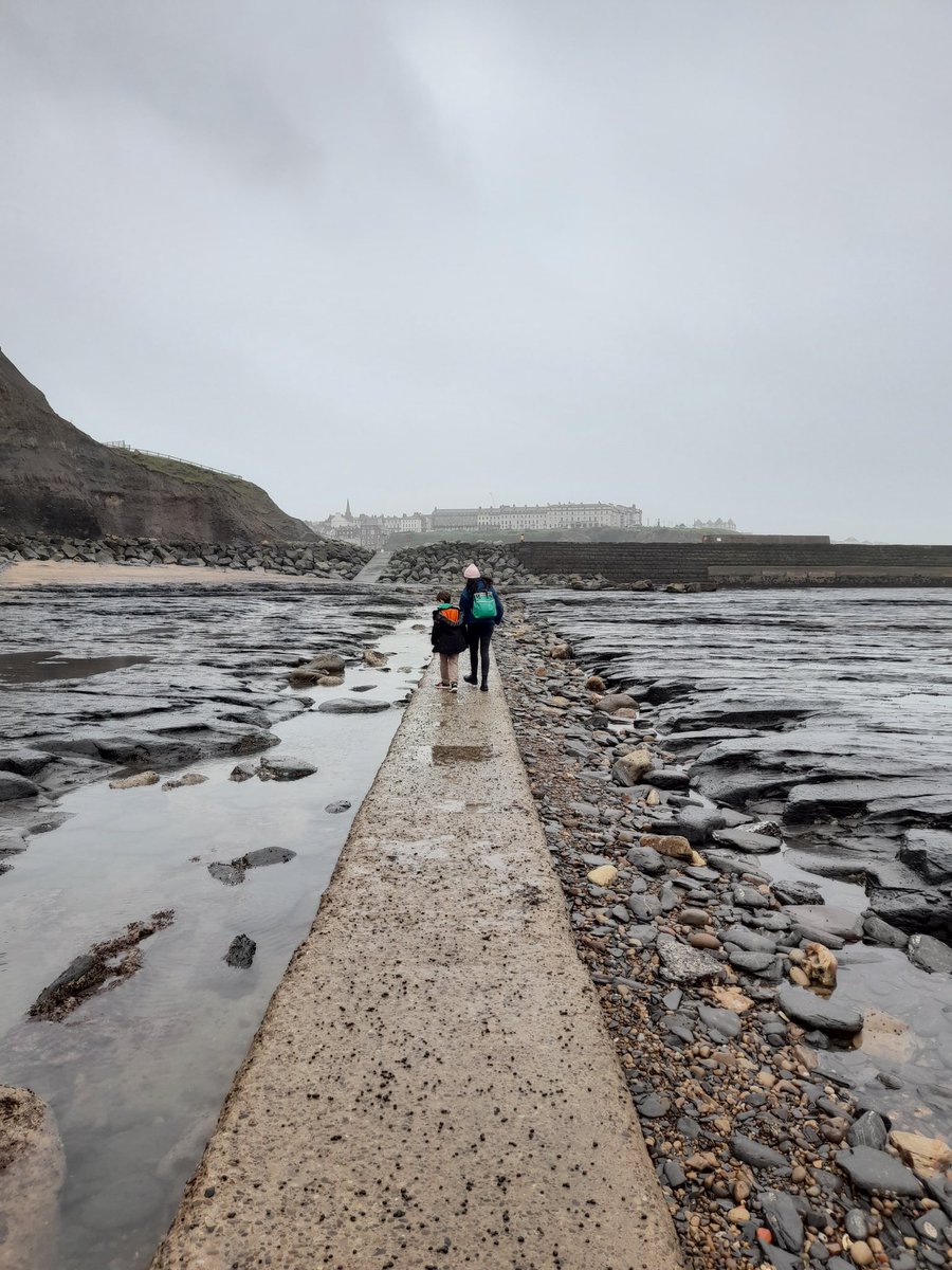 Enjoying the rain on Whitby beach earlier today with my beautiful two. Soaked to the skin but loving it.