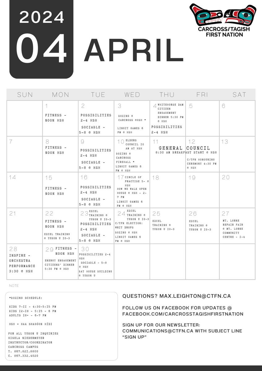 Here's what's going on around C/TFN this month.