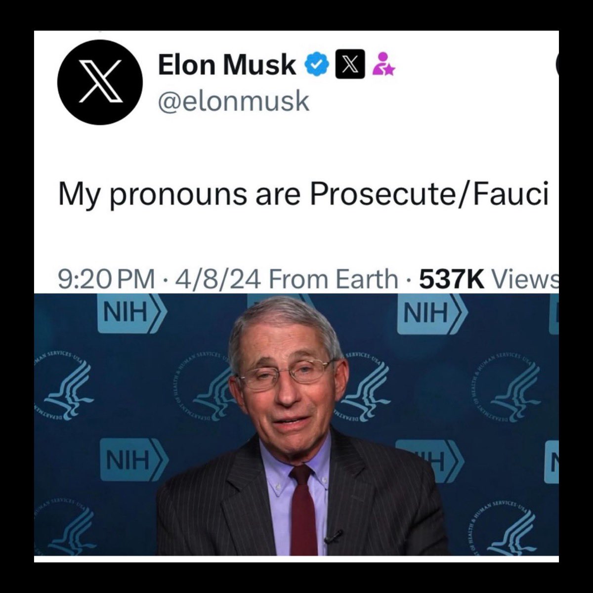 Love this. Do you agree that Fauci should be prosecuted and jailed for crimes against humanity?