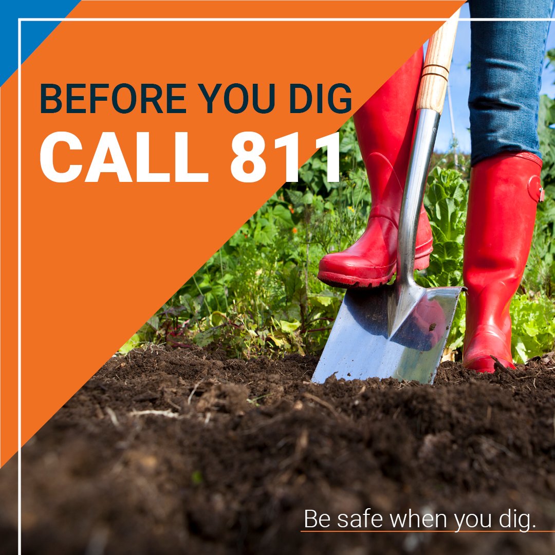 The weather is (hopefully) getting warmer! 😎☀️🔥 It's time to start thinking about the garden again. If you're starting a backyard project, call 811 or visit ne1call.com before you dig! Stay safe!