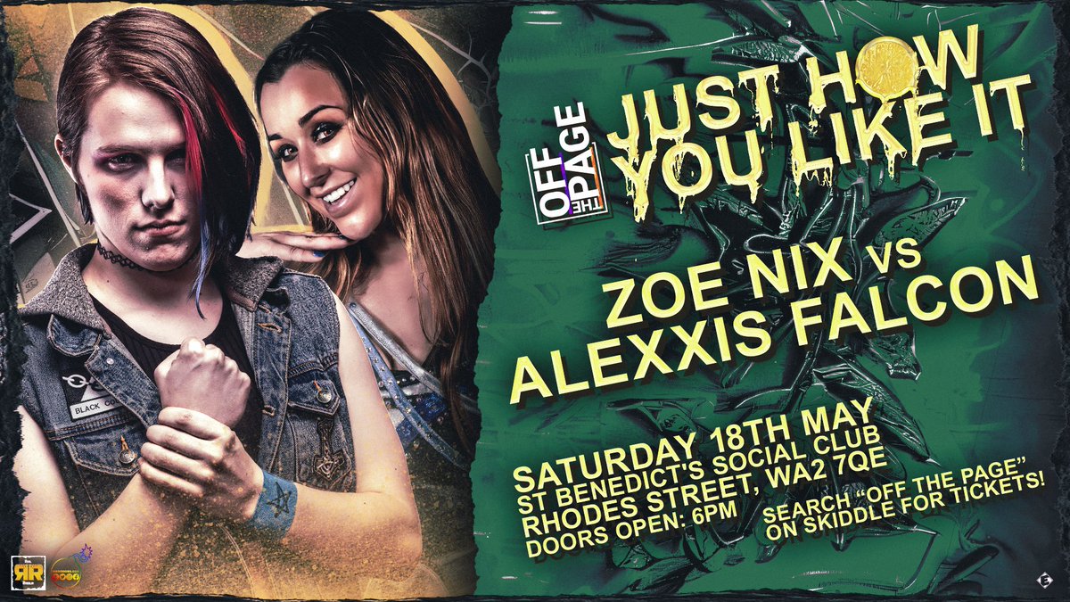 🚨 MATCH ANNOUNCEMENT🚨 We told you we had a big signing, as world travelled star @alexxisfalcon steps up to answer @ZoeNixWrestler's open challenge! Is the Pop Punk Princess ready on May 18th?! Tickets: skiddle.com/whats-on/Warri…