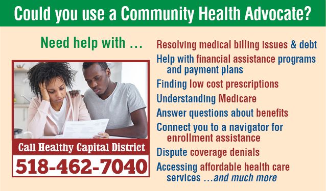 Times are challenging. If you need help finding health insurance coverage or finding financial assistance programs to cover health costs, our advocates can help. Call for an appointment today; support is free! To learn more call (518) 462-7040 or visit buff.ly/3nJ9eBV