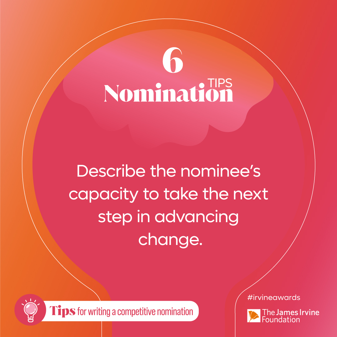 Do you know a leader whose efforts could benefit from increased visibility and support? Now is the time to nominate them! Watch our webinar to learn more and start your nomination today! irvineawards.org/2025-leadershi… #IrvineAwards
