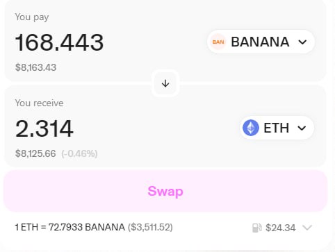 LosAngelos76's tweet photo. Mine $BANANA airdrop rewards 
 https://t.co/MHNW15geXF https://t.co/krEBKclkt3