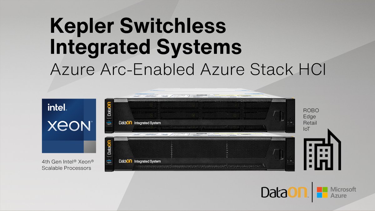 DataON Switchless Integrated Systems combine #AzureStackHCI, #AzureArc, and DataON servers powered by 4th Gen Intel Xeon for a complete & integrated #hybridcloud solution. Our Microsoft expertise and white glove service & support is the DataON difference. bit.ly/45AQ4Ci