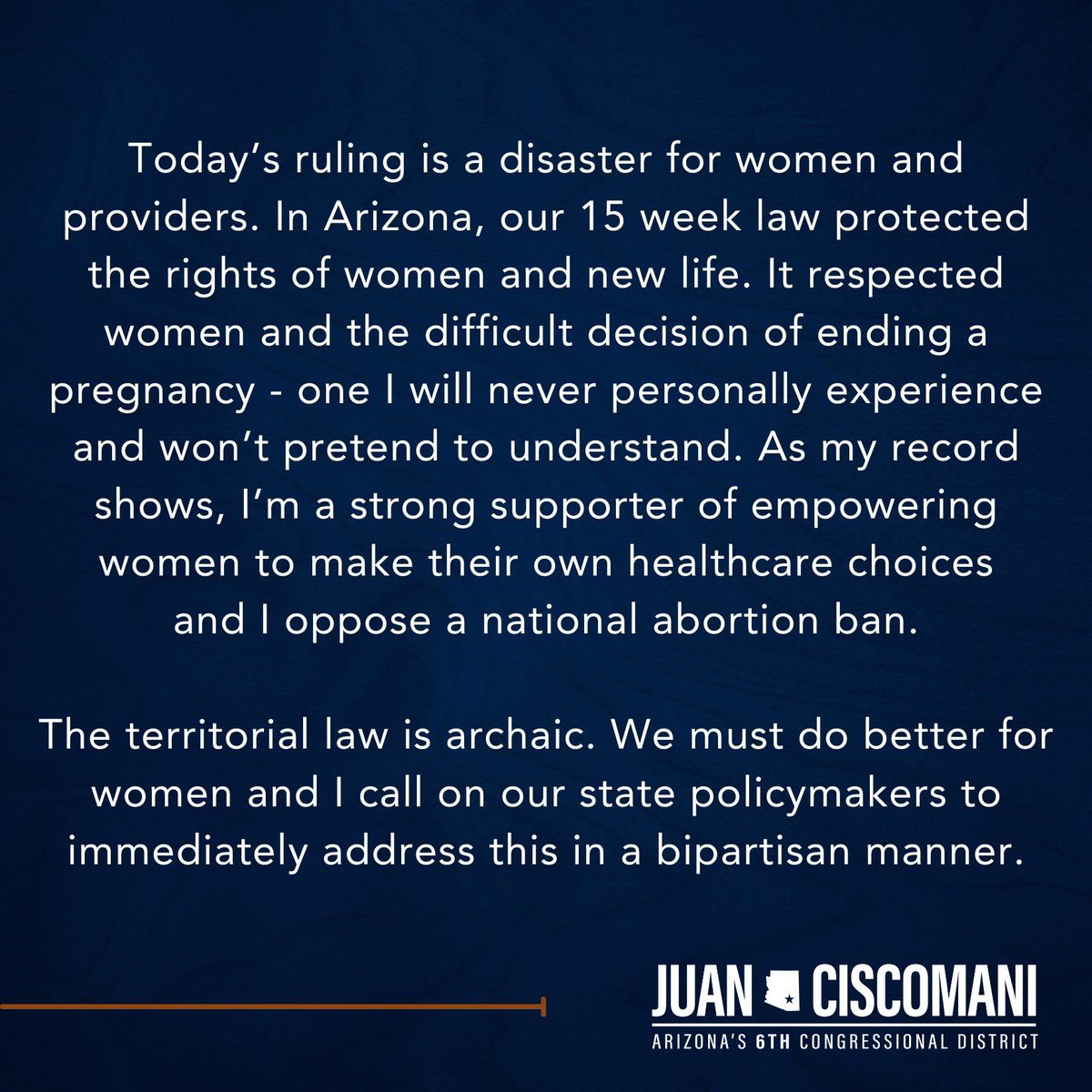 My statement on the Arizona Supreme Court’s ruling today.