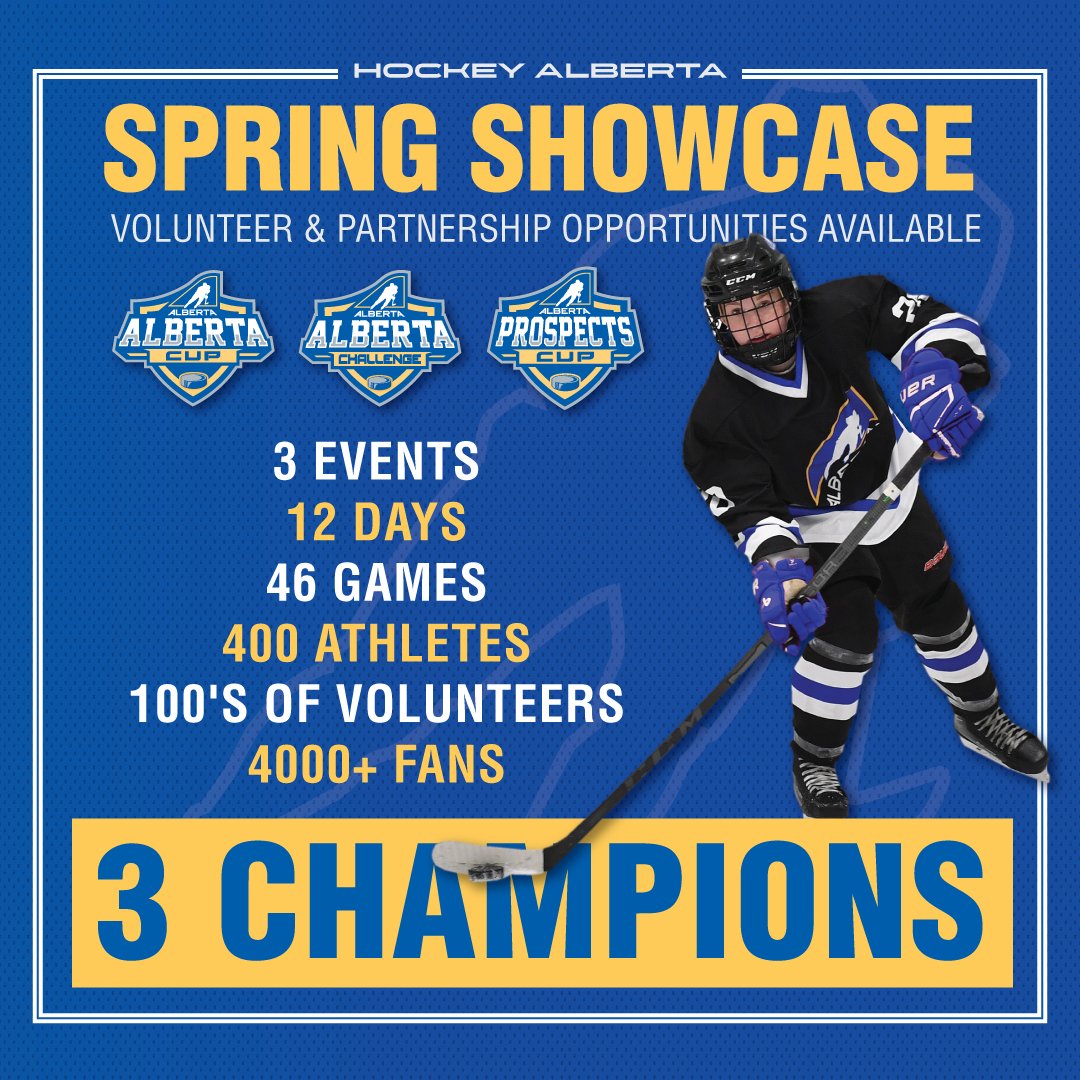 Spring Showcase is just a few weeks away and we are calling all volunteers and partners! This is an incredible opportunity to work with and witness top Alberta hockey talent from across the province. We can't wait to work with you! More ➡️bit.ly/ShowcaseOpport… #AlbertaBuilt