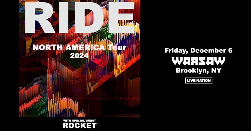 𝙅𝙐𝙎𝙏 𝘼𝙉𝙉𝙊𝙐𝙉𝘾𝙀𝘿 🔊 British shoegaze legends RIDE @rideox4 bring their North America Tour to NYC on December 6 in support of their new album, 'Interplay' out now! 🎵LN PRESALE - Wed, 4/10 @ 10am [code: RIFF] 🎵ON SALE - Fri, 4/12 @ 10 am 🎟️livemu.sc/3VIB2c2
