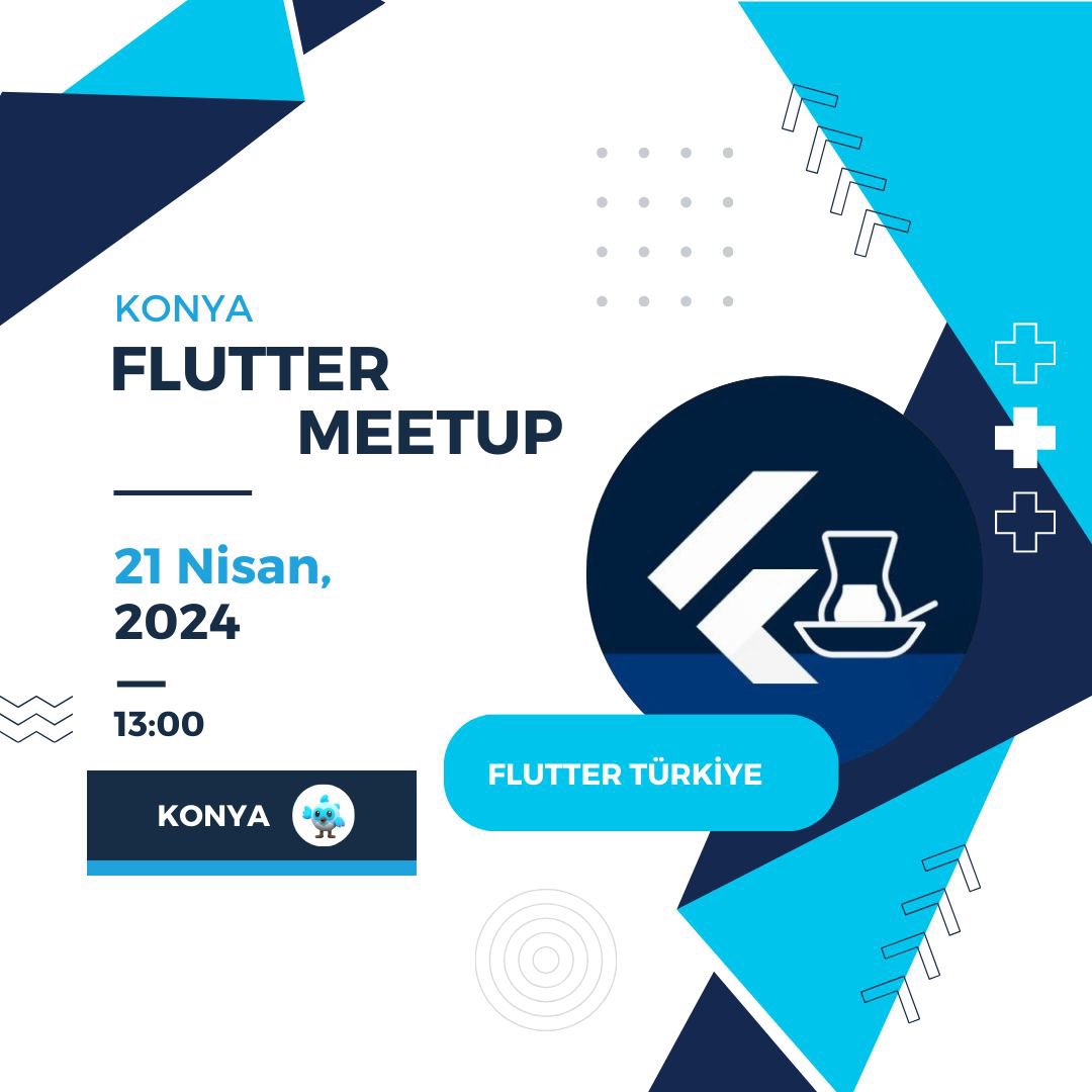 Flutter Türkiye olarak Konya'da yapacağımız ilk konferans olan 'Konya Flutter Meetup' 21 Nisan'da. Ayrıntılar çok yakında! #flutter