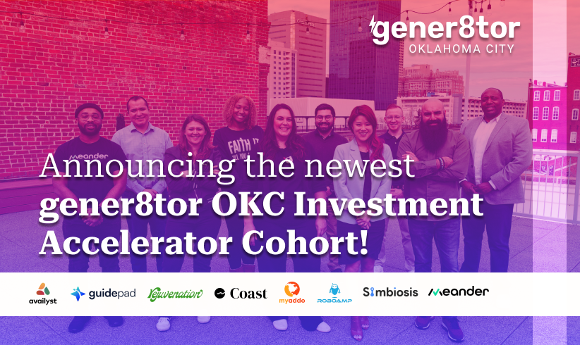 Kristen Gibbs and I are so excited to announce the 8 innovative and incredible startups in Cohort 2 of @gener8tor Oklahoma City's Investment Accelerator program! bit.ly/4aPhOpg 🙏 to our program partners @OCAST, @CortadoVentures & @BoydStreetVC for making this possible