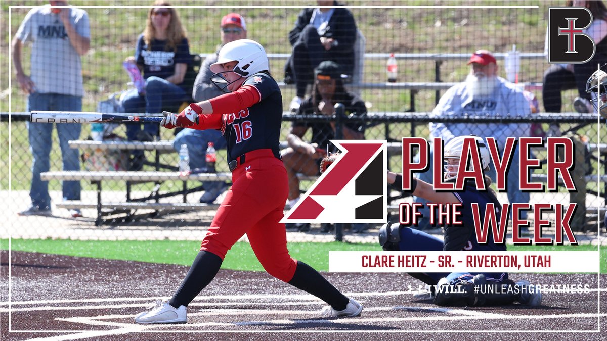 Clare Heitz earns #HeartSFB Player of the Week for  <a href="/Raven_Softball/">Benedictine Softball</a> ravenathletics.com/x/sfiwu #NAIAsoftball #UnleashGreatness