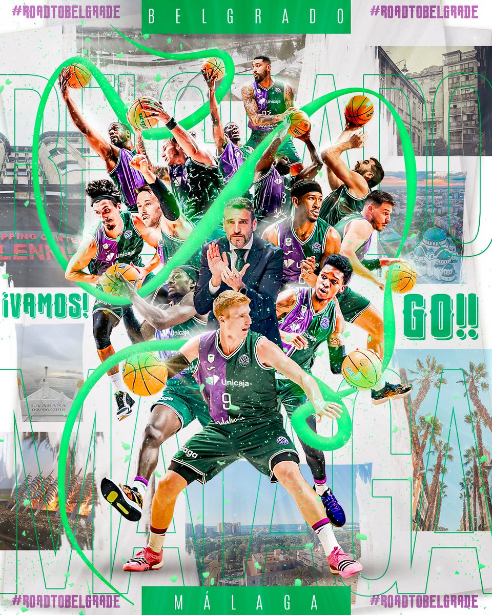 🔥 𝐑𝐎𝐀𝐃 𝐓𝐎 𝐁𝐄𝐋𝐆𝐑𝐀𝐃𝐄 🔥 ✈️ ¡Nos vamos a la Final Four de #Belgrado! 💚💜 #YoSoyDelUnicaja #RoadToBelgrade #BasketballCL @BasketballCL