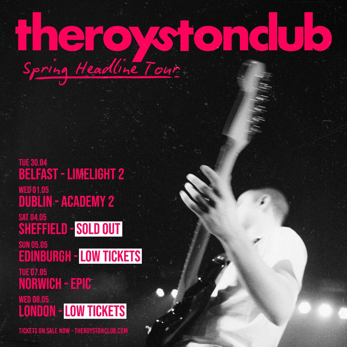 Three weeks till we’re back on tour, low tickets for London and Edinburgh. Who do you wanna see as support? x