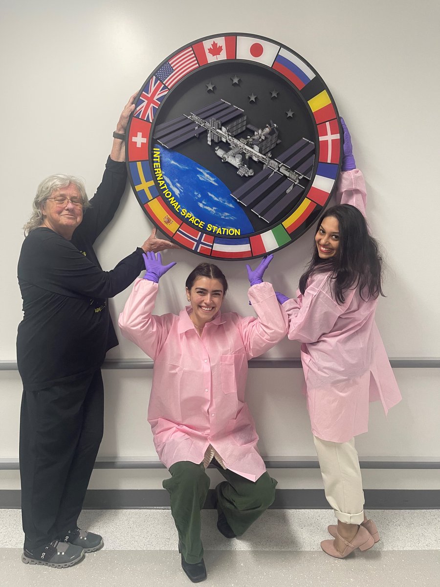 Our Cosmic Brain Organoid research team takes a break from preparing organoids for launch on @SpaceX-30 last month in the Space Station Processing Facility (SSPF) at Kennedy Space Center. #stemcells #space #research @nyscf