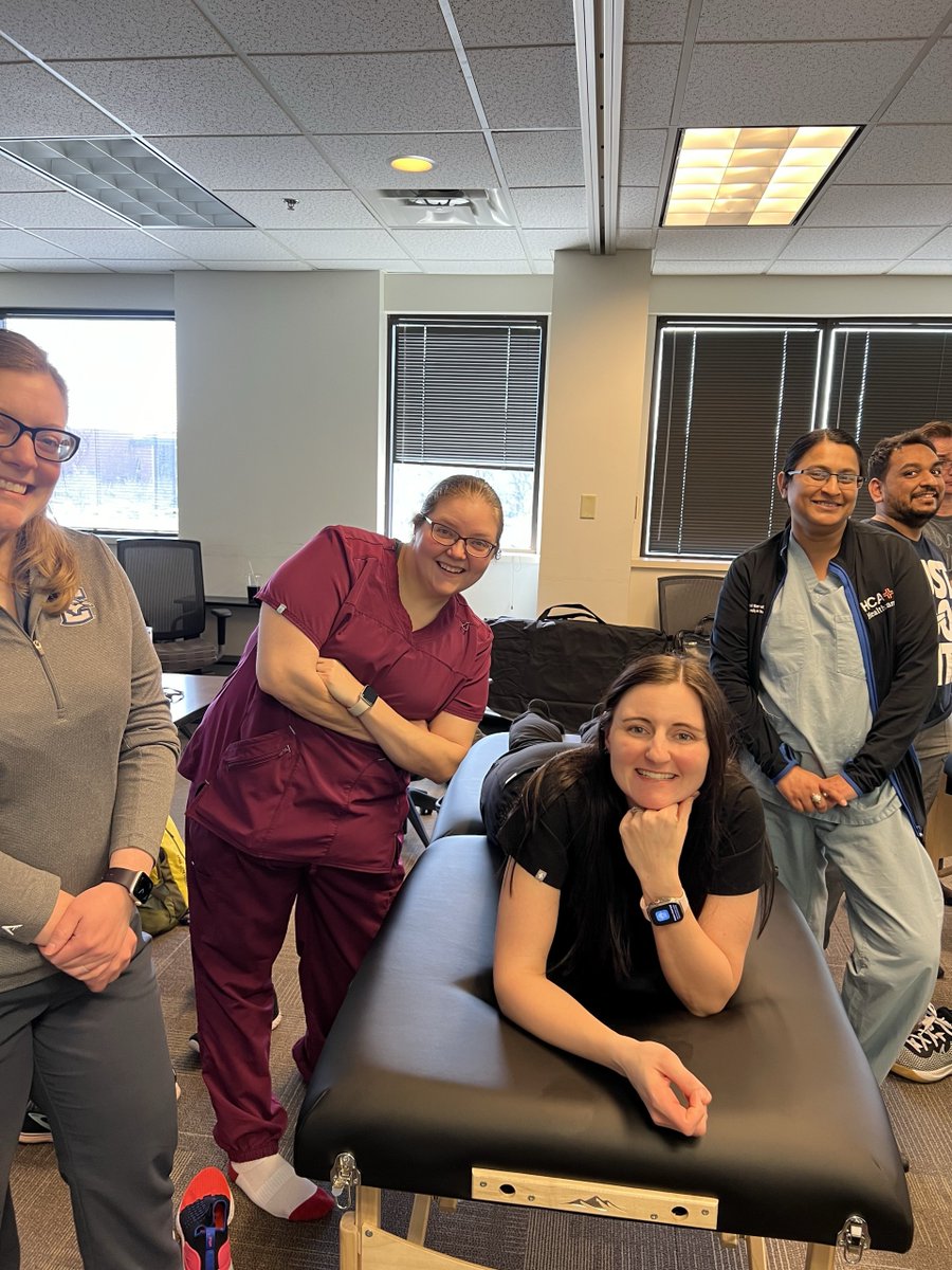 KCU- COM faculty and students took part in an OMM procedures workshop at Goppert-Trinity Family Care. The workshop was also attended by both MD and DO residents, who worked together to understand the treatment of structural and functional issues in the body.