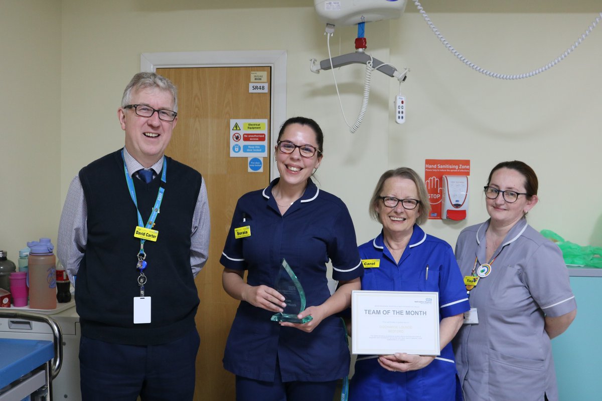 Congratulations to the Discharge Lounge at Bedford - our Team of the Month for January. The team dealt extremely well with the unprecedented pressure over the winter months. The team have been dedicated to making a difference to the end of a patient’s stay at the hospital.