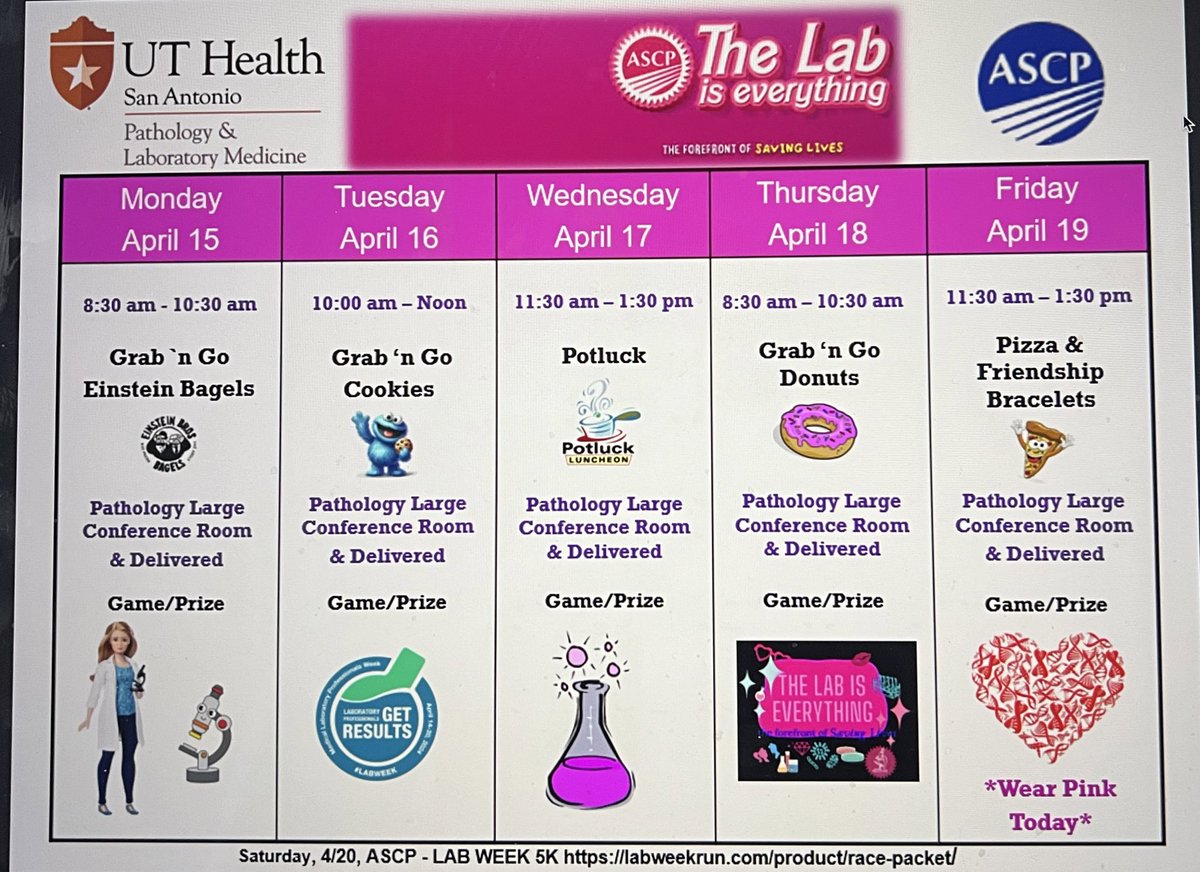 Antone else excited for #Barbie themed #labweek 🤩? 'I don't have anything big planned. Just a giant blowout party with all the Barbies, and planned choreography, and a bespoke song. You should stop by.' — Barbie 💗 @ASCP_Chicago @UTHealthSA