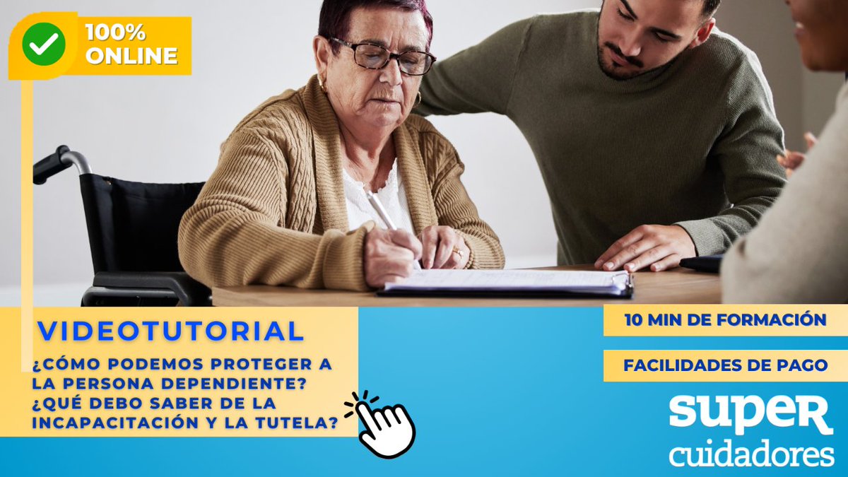 SUPERCUIDADORES's tweet image. 🎥 Descubre en nuestro videotutorial cómo proteger a la persona dependiente. Conoce la incapacitación y la tutela. 🤔👥 ¡Véalo ahora! i.mtr.cool/gveiktvswd
#CuidadoDependientes #Videotutorial