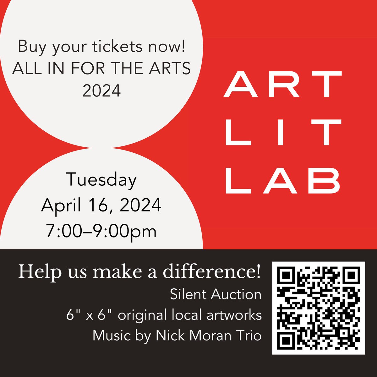 One week from tonight! Join us for ALL IN FOR THE ARTS 2024, a fundraiser to support our low-cost and free programming, Tues Apr 16, 7pm–9pm. loom.ly/2J5wgfA
