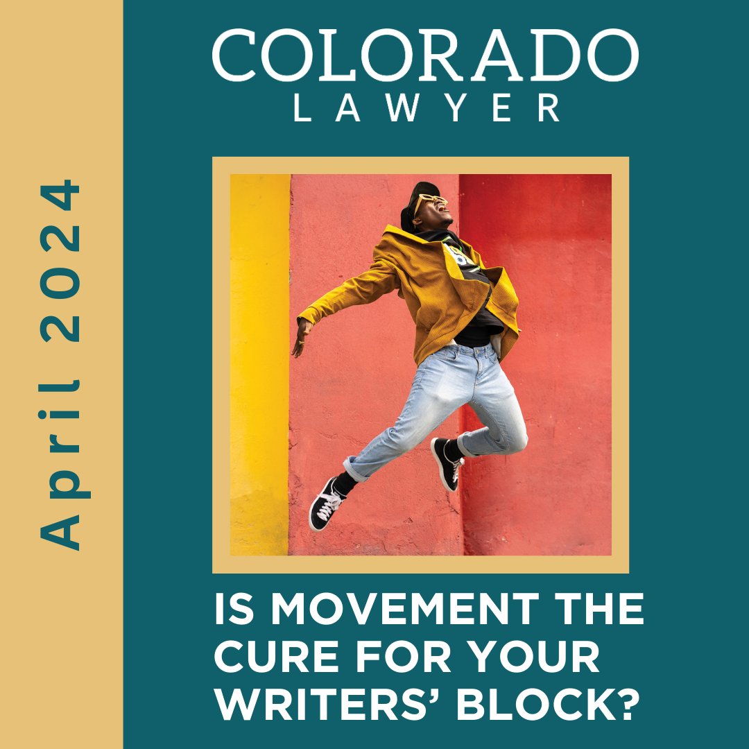 How's your small talk these days? If you could use certified-fresh topics, check out April's Colorado Lawyer! This article is sure to get people talking: tr.ee/GEz9U5jF-F #ColoradoLawyer #AprilIssue #Wellness #GetMoving #WritersBlock