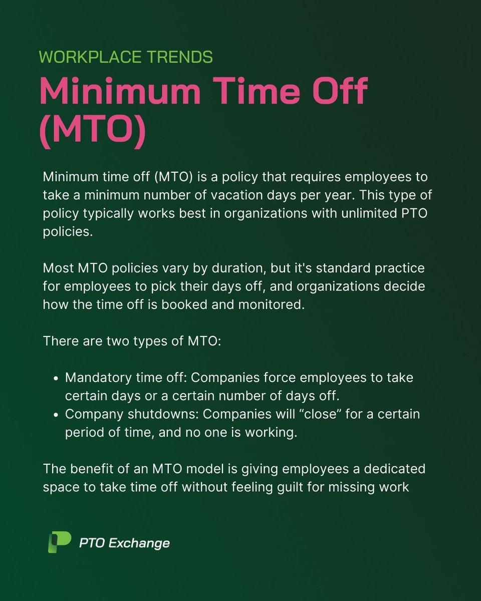 More companies with unlimited PTO are trying minimal time off (MTO) policies to encourage their employees to take time off. hubs.li/Q02rzzf30