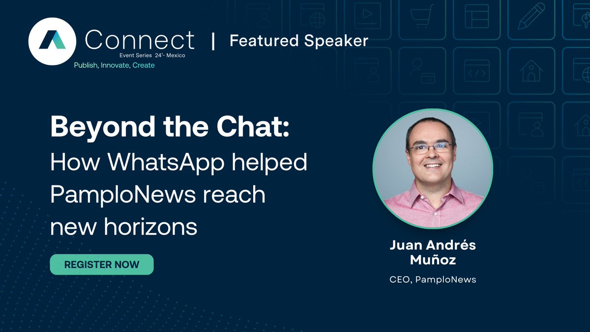 Don't miss Arc XP Connect Mexico City on May 2nd with Juan Andrés Muñoz, CEO of PamploNews! ⏳🇲🇽 Learn how WhatsApp helped PamploNews grow from 4000 to 9000 subscribers in 6 months. Limited seats available, register now: hubs.la/Q02sgNRl0