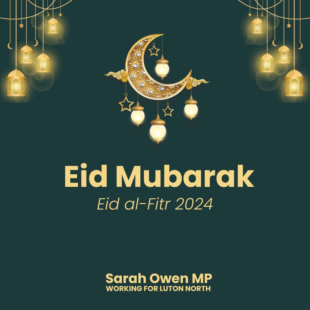 Eid Mubarak to everyone commemorating in Luton and across the UK. Though this Ramadan has been a solemn, reflective one, I wish everyone marking it a time of joy and peace with family and loved ones, and hope for a brighter future here and across the world.