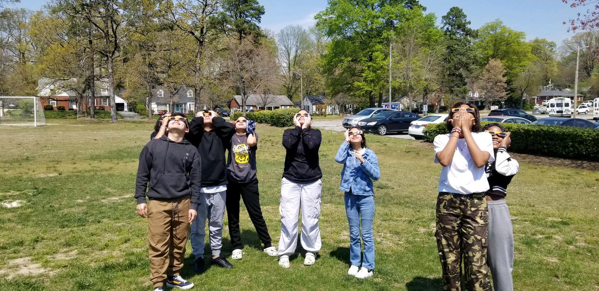 #LearningInGCS | Students and educators from across the district used yesterday's eclipse as a lesson in science. They were able to witness history in action, as the next eclipse won't happen until 2044! 🌕