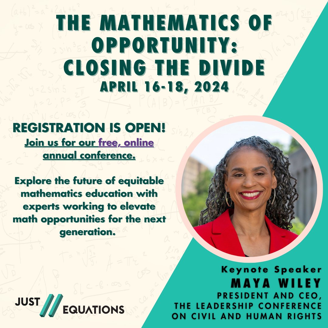 #TMO24 kicks off one week from today with an opening keynote dialogue with @civilrightsorg's president and CEO, @mayawiley. #AI #STEM #EdEquity Don't miss it! Register now: bit.ly/JEQ-TMO2024