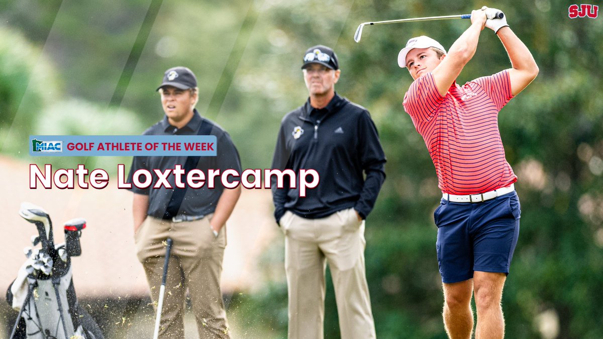 Congratulations to <a href="/johnniesgolf/">SJU Golf</a> senior Nate Loxtercamp, who was named the MIAC Men's Golf Athlete of the Week today for the second time of his career!

RELEASE: gojohnnies.com/news/2024/4/9/…

#GoJohnnies #d3golf