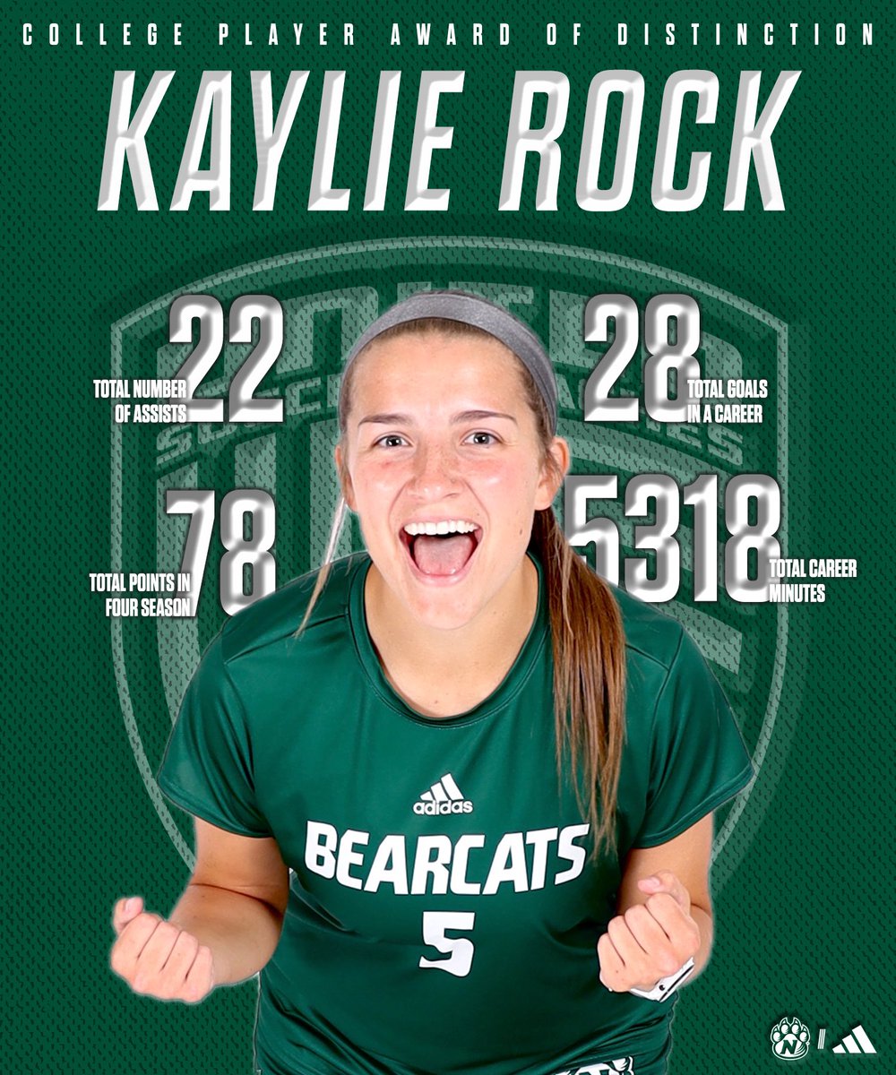 Congratulations to Kaylie Rock for receiving the United Soccer Coaches College Player Award of Distinction! #oabaab💚🐻🐱 #onemore #respectthepaw