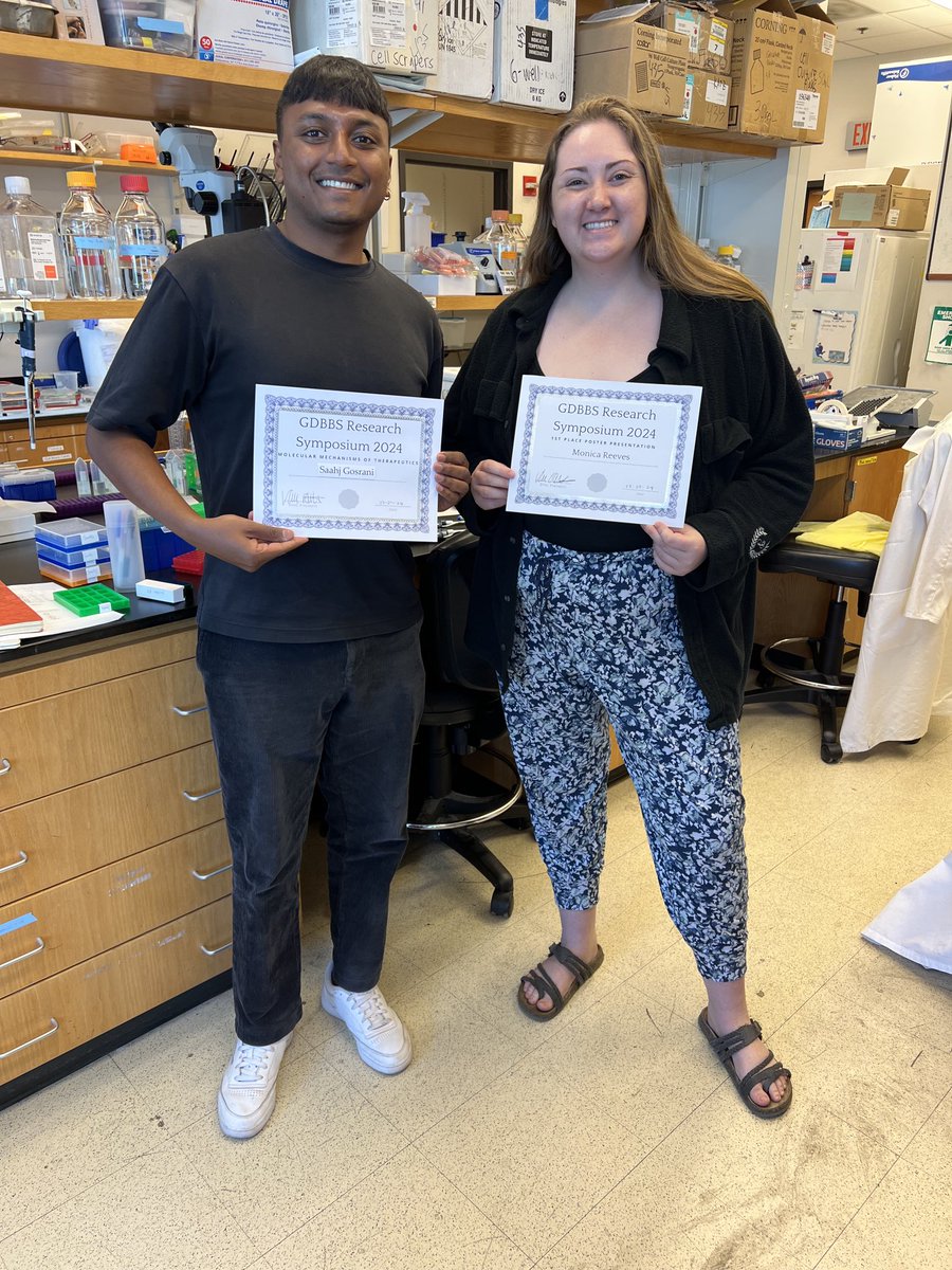 Very proud of my students Monica Reeves (⁦@emorygmb⁩) and Saahj Gosrani (@neurophd_emory) for winning best poster and best talk at the Emory University Division of Biological and Biomedical Sciences annual symposium!