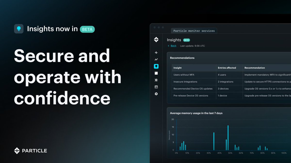 Streamline operations and manage device fleets efficiently with our new Insights tool, offering at-a-glance health checks and detailed reports: particle.io/blog/from-insi…