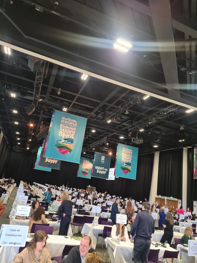 Today we're at Meet the Buyer with @NITouristBoard - over 150 international tour operators here, so a busy day ahead selling our fantastic region