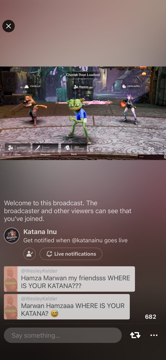 WesleyKelder's tweet image. I saw my friends @katanainu Live streaming but they don’t saw me 🥹🤣

WHERE IS YOUR KATANA ??? 
Marwan and Hamza? 🤣🤣

We are going to record the song together in 2025 bear market! 😎

Look my SPAM below! 👀😅

Great progress brothers on the game brothers!