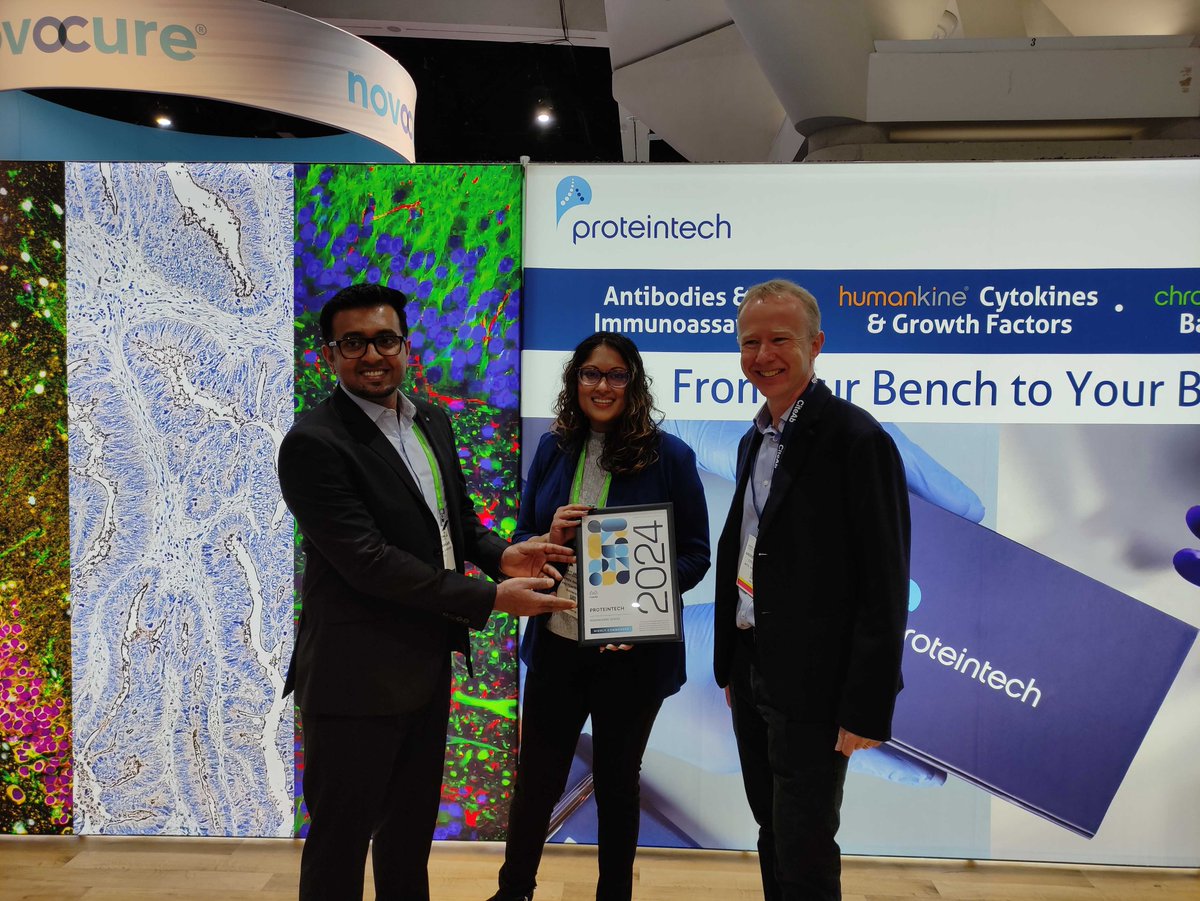 This morning we met with @Proteintech who were highly commended in the Researchers' Choice Award! For this category we ask researchers to let us know who has impressed them over the past year. Congratulations to the team!