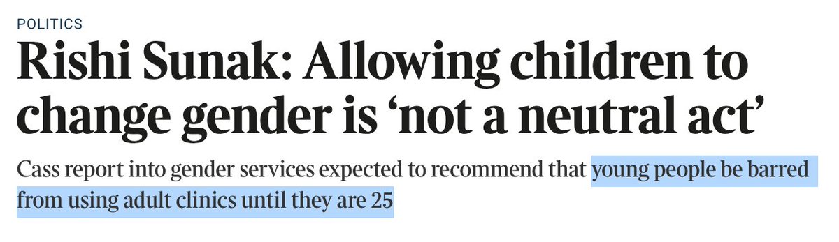 I stopped paying attention for an evening and missed The Times announcing that the British government has decided to define anyone under 25 as a child