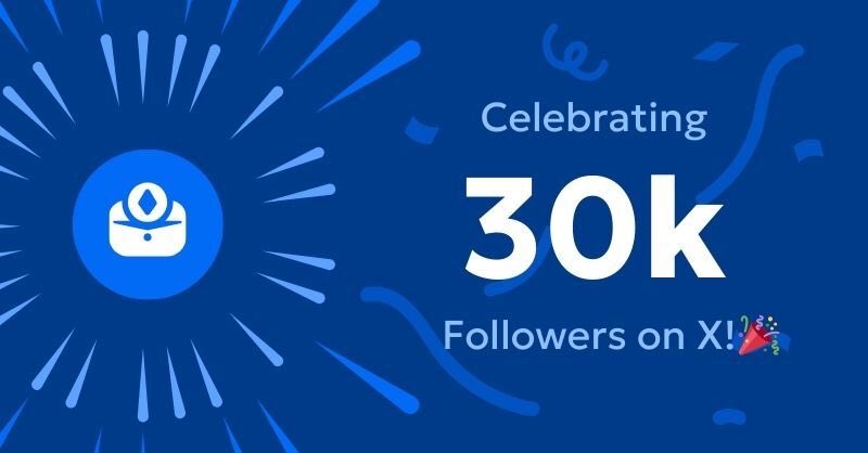 We have surpassed 30,000 followers on Twitter 🥳

A massive thank you to every single member of our community for being part of the journey. Your support fuels our mission to innovate and bring web3 to mass adoption! Keep the Grind going 🚀