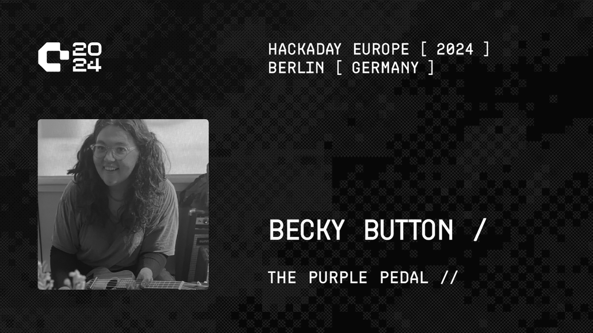 Hackaday Europe 2024 is going to have a packed schedule with speaking sessions. Meet Becky Button, the fabulous presenter of The Purple Pedal. You won't want to miss this! Get your tickets today ➡️ bit.ly/49DrwL5 Sponsored by: @digikey & @Supplyframe